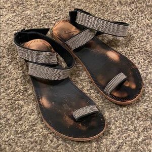 Free people ankle wrap sandals